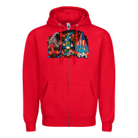 Red i love usa gnomes 4th of july Zipper Hoodie - CowGirlArtShop