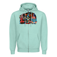 Seafoam i love usa gnomes 4th of july Zipper Hoodie - CowGirlArtShop