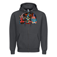 Smoke i love usa gnomes 4th of july Zipper Hoodie - CowGirlArtShop