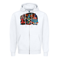White i love usa gnomes 4th of july Zipper Hoodie - CowGirlArtShop