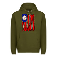 Army Green leopard baseball flag Premium Hoodie - JahusDesignShop