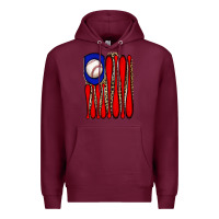 Burgundy leopard baseball flag Premium Hoodie - JahusDesignShop