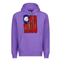 Purple leopard baseball flag Premium Hoodie - JahusDesignShop