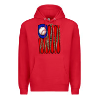 Red leopard baseball flag Premium Hoodie - JahusDesignShop