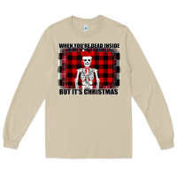 Mushroom When You re Dead Inside But It Christmas Skeleton Long Sleeve Tee - Bettercallsaul