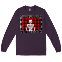 Plum When You re Dead Inside But It Christmas Skeleton Long Sleeve Tee - Bettercallsaul