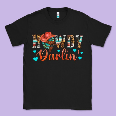 Western Howdy Darlin Classic Tee Designed By Bundleandbundleshop