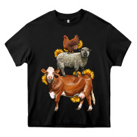 Black farm animals stack Heavy Core Tee - LillyAllenDesigns