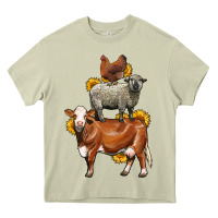 Mossy farm animals stack Heavy Core Tee - LillyAllenDesigns