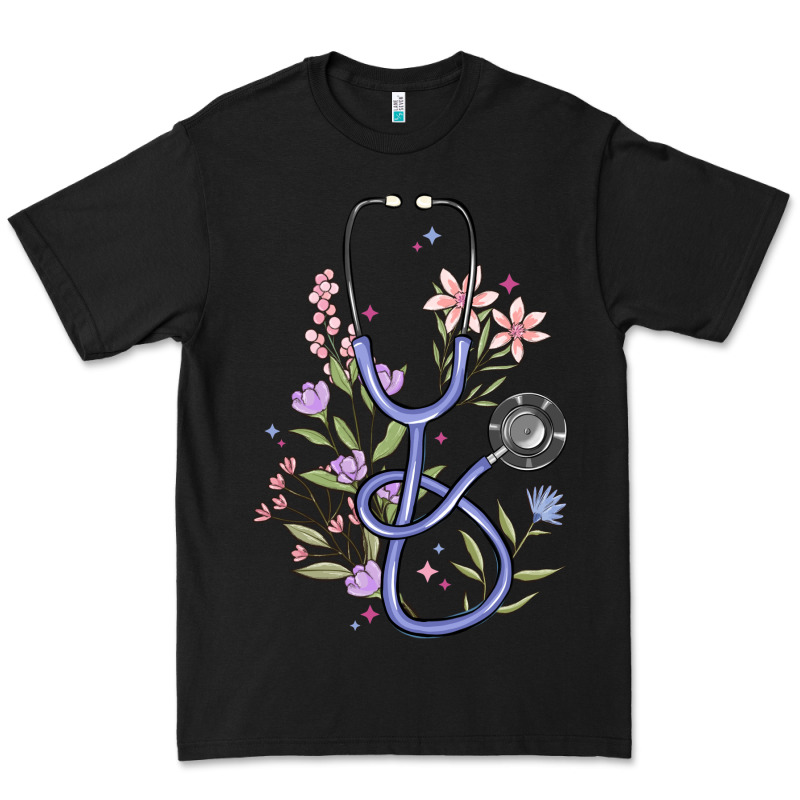 Floral Stethoscope Premium Tee by MaliasSmallBusiness | Teevron