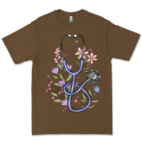 Cacao floral stethoscope Premium Tee - MaliasSmallBusiness
