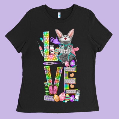 Love Easter Nurse Ladies Tee Designed By Nancycooperartshop