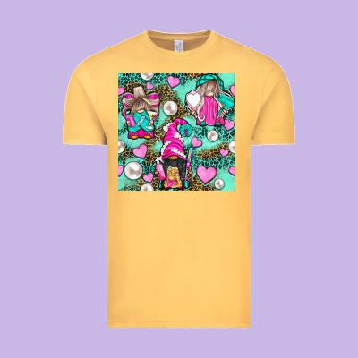 Hairdresser Gnomes With Hearts And Pearls With Leopard Vintage Tee Designed By Bundleandbundleshop