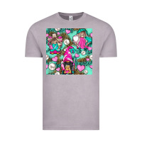 Vintage Zinc Hairdresser Gnomes With Hearts And Pearls With Leopard Vintage Tee - BundleAndBundleShop