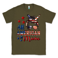 Army Green All American Mama Mother's Day Classic Tee - LillyAllenDesigns