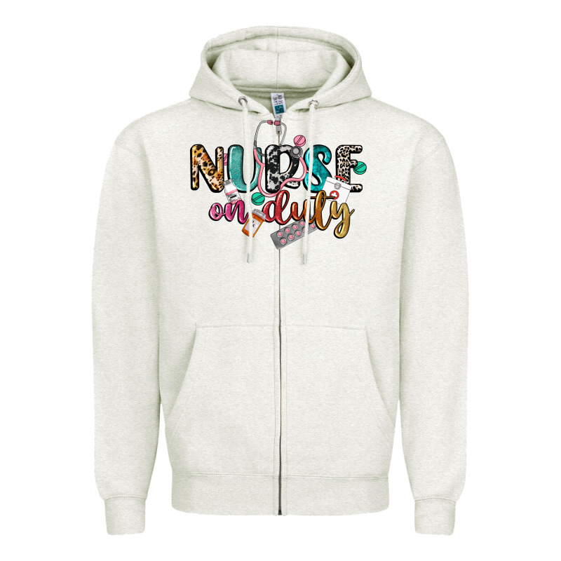 Nurse On Duty Zipper Hoodie by CowGirlArtShop | Teevron