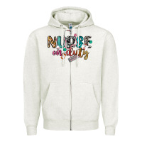 Oatmeal Heather nurse on duty Zipper Hoodie - CowGirlArtShop