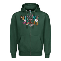 Sports Green nurse on duty Zipper Hoodie - CowGirlArtShop