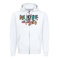 White nurse on duty Zipper Hoodie - CowGirlArtShop