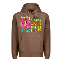 Chestnut Hello Summer Donut Girl Premium Hoodie - CowCowDesign