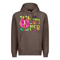 Coffee Hello Summer Donut Girl Premium Hoodie - CowCowDesign
