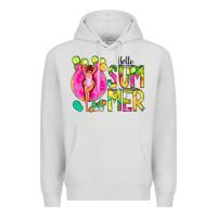 Dove Grey Hello Summer Donut Girl Premium Hoodie - CowCowDesign