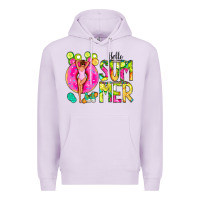 Lilac Hello Summer Donut Girl Premium Hoodie - CowCowDesign