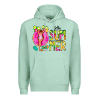 Seafoam Hello Summer Donut Girl Premium Hoodie - CowCowDesign