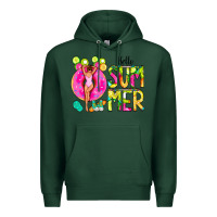 Sports Green Hello Summer Donut Girl Premium Hoodie - CowCowDesign