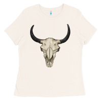 Bone bull skull Ladies Tee - BarkalooDesign
