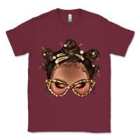 Burgundy Afro Bantu Knots Hairstyles Messy Bun With Clasp Bbs  2 Classic Tee - BundleAndBundleShop