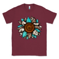Burgundy sunflower cowhide Classic Tee - JahusDesignShop
