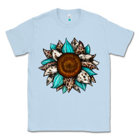 Dusty Blue sunflower cowhide Classic Tee - JahusDesignShop