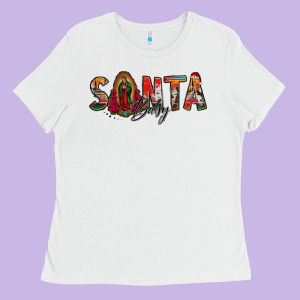 Santa Baby Lady Of Guadalupe Ladies Tee Designed By Jasminsmagicworld