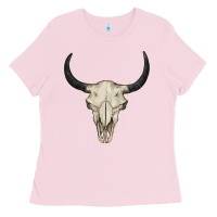 Bubblegum Pink bull skull Ladies Tee - BarkalooDesign