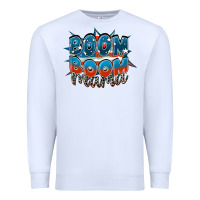 White Boom boom Mama Premium Sweatshirt - FaDigitalArtStudio