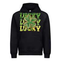 Black Lucky Clover Urban Hoodie - CowhideDigitalArt