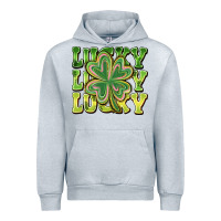 Heather Grey Lucky Clover Urban Hoodie - CowhideDigitalArt