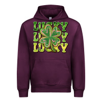 Mauve Wine Lucky Clover Urban Hoodie - CowhideDigitalArt