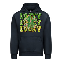 Navy Lucky Clover Urban Hoodie - CowhideDigitalArt