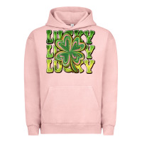 Pigment Salmon Lucky Clover Urban Hoodie - CowhideDigitalArt