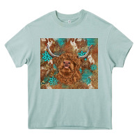 Highland Cow Turquoise Gemstones Western Patterns Heavy Core Tee | Teevron