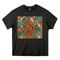 Asphalt highland cow turquoise gemstones western patterns Heavy Core Tee - BarkalooDesign
