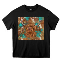 Black highland cow turquoise gemstones western patterns Heavy Core Tee - BarkalooDesign