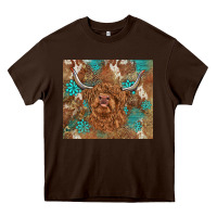 Chocolate Brown highland cow turquoise gemstones western patterns Heavy Core Tee - BarkalooDesign