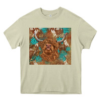 Mossy highland cow turquoise gemstones western patterns Heavy Core Tee - BarkalooDesign