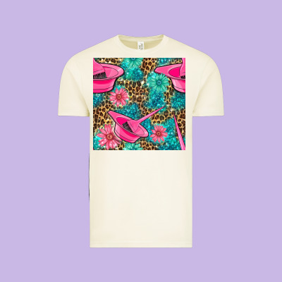 Hairdresser Hair Color Mixing Bowl And Dye Brush With Flowers And Leop Vintage Tee Designed By Bundleandbundleshop