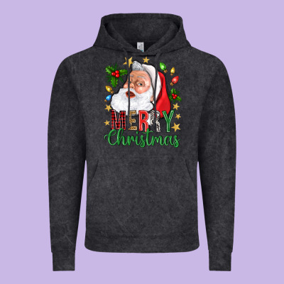 Merry Christmas With Santa Vintage Hoodie Designed By Bundleandbundleshop