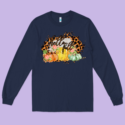 Hello Fall Long Sleeve Tee Designed By Bettercallsaul