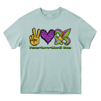 Arona peace love mardi gras Heavy Core Tee - Jasminsmagicworld